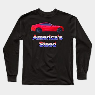 America's Steed - Red Long Sleeve T-Shirt